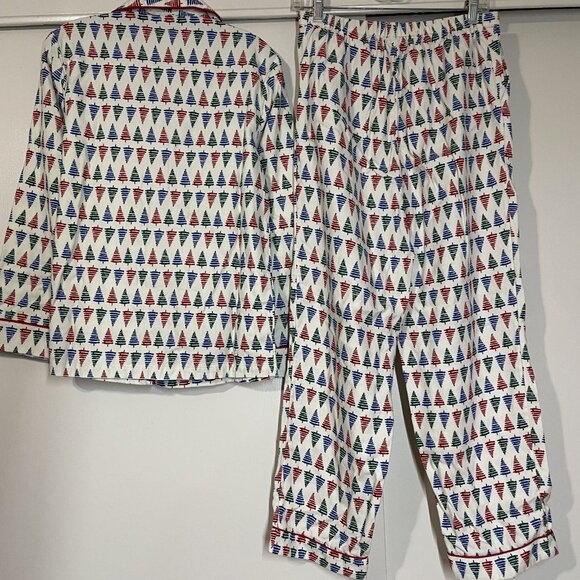 NWOT Talbots Festive Tree Long Sleeve Cotton Flannel Pajama Set Size XS Holiday - Picture 12 of 16